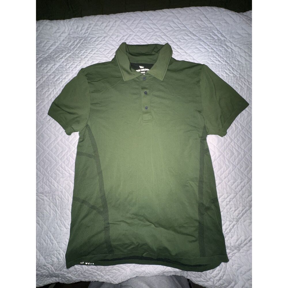 Mack Weldon Stealth Performance Polo Shirt Olive Green Men's Size Medium Q-Nova